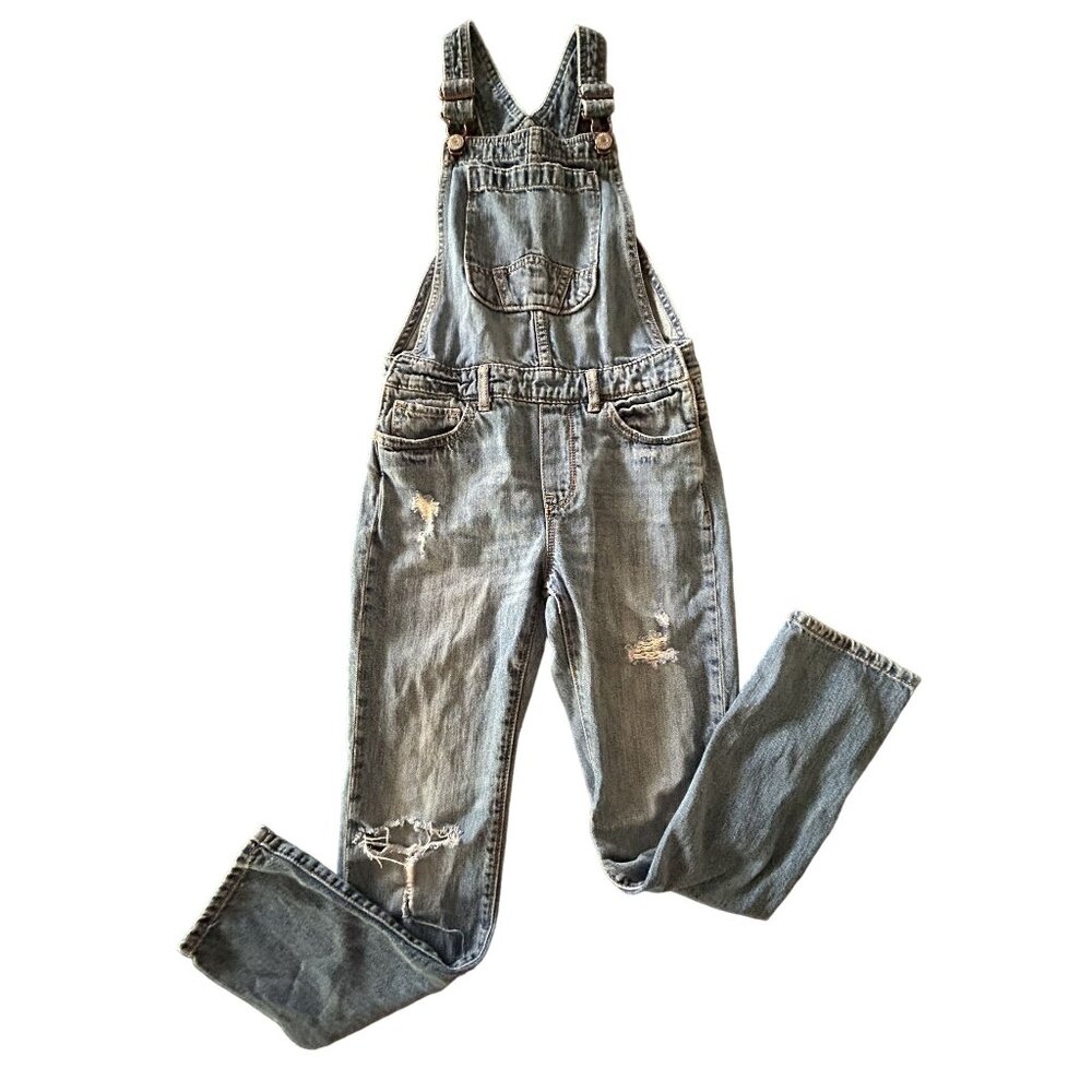 Gap Denim Overalls Medium Distressed Youth Adjustable Straps